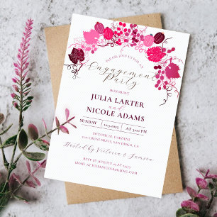 Invitation Fleurs françaises Fruité douce Raisin Fête de fian
