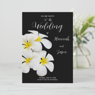 Invitation Fleurs Frangipani Blanches, Tropical, Mariage Flor