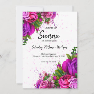 Invitation Fleurs glam chic modernes pour toutes les occasion