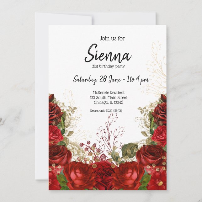 Invitation Fleurs glam chic modernes pour toutes les occasion (Devant)