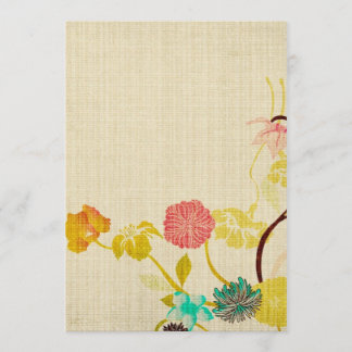 Invitation fleurs japonaises vintage