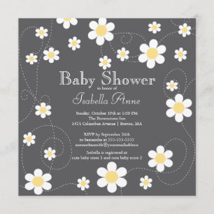Invitation Fleurs Jaunes Modernes Baby shower Floral Neutre
