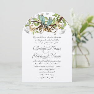 Invitation Fleurs Jaunes Piscine Bleu Oiseaux Mariage Inviter