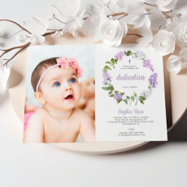 Invitation Fleurs Lilac Rustiques Photo Girl Dedication