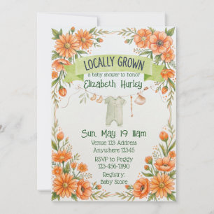 Invitation Fleurs Locales Paquet Baby Shower