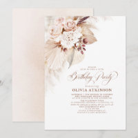 Fleurs lumineuses et Pampas Boho en herbe Annivers