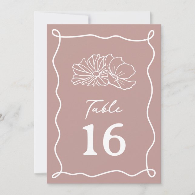 Invitation Fleurs Mariage rose (Devant)