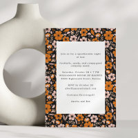 Fleurs Orange Noir Soirée Halloween pour Adultes