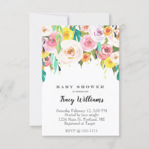 Invitation Fleurs pastel