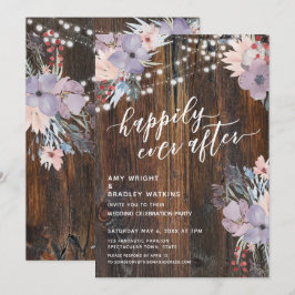 Invitation Fleurs Pastel Rustiques & Lumières À Tout Jamais