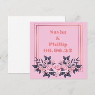 Invitation Fleurs Personnalisées Raisin de Vin Rose