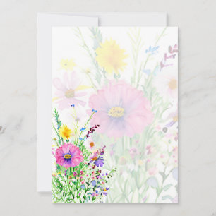 Invitation Fleurs printanières colorées vierge Mariage
