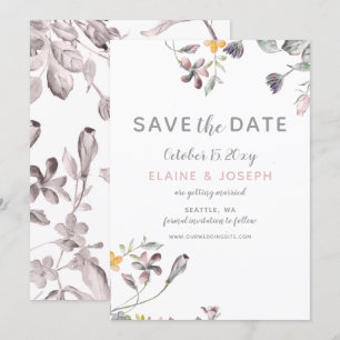 Invitation fleurs rêveuses mariage floral roux enregistrer la