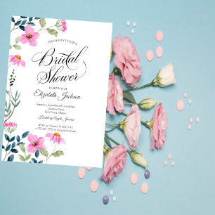 Invitation Fleurs roses de jardin Baby shower