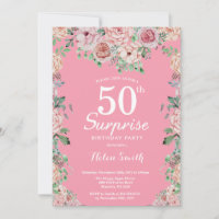 Fleurs roses de pivoines Surprise 50e anniversaire