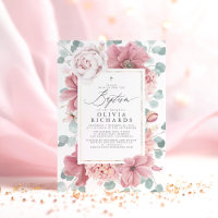 Fleurs Roses Dusty Élégantes Filles Baptême