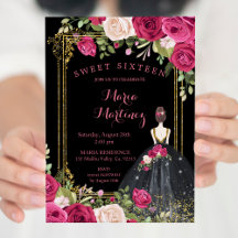 Fleurs roses et Arrière - plan noir 16e anniversai