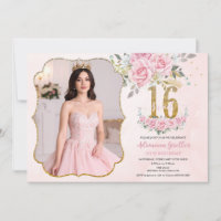 Fleurs Roses Or Anniversaire 16 Ans Photo de Sweet