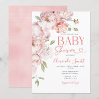 Fleurs Roses Rouges Fille Baby shower Vert