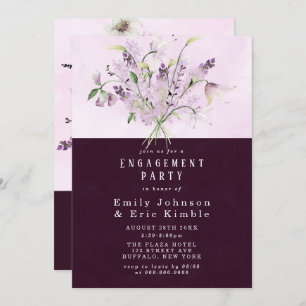 Invitation Fleurs Roses Wisteria Lilac