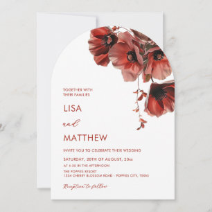 Invitation Fleurs Rouges Blanches