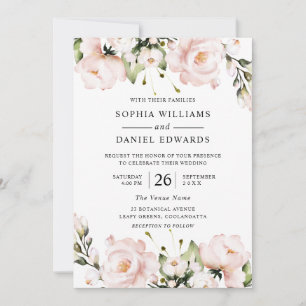 Invitation Fleurs rousses Élégant Mariage Toutes les saisons