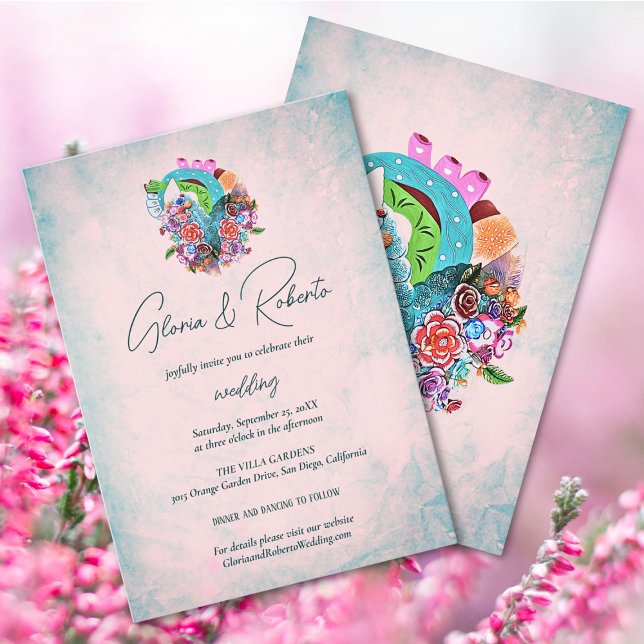 Invitation Fleurs rustiques Coeur Mariage mexicain (Créateur téléchargé)