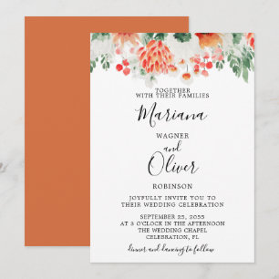 Invitation Fleurs sauvages aquarelle moderne florale