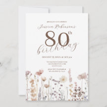 Fleurs sauvages aquarelle Quatre-vingtième Anniver