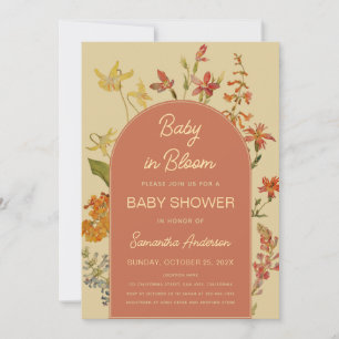 Invitation Fleurs sauvages Baby in Bloom Shower Arche florale