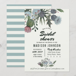 Invitation Fleurs sauvages bleu pâle   Cartons d'invitation p