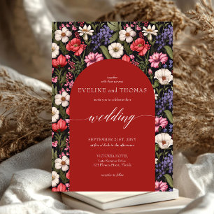 Invitation Fleurs sauvages colorées et vibrantes de Boho flor