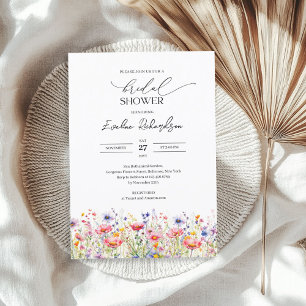 Invitation Fleurs sauvages colorés de ressort d'aquarelle vib