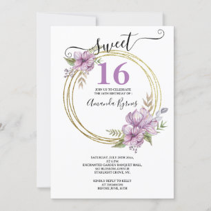 INVITATION FLEURS SAUVAGES COULEUR D'EAU DU CHÂSSIS FLORAL PO