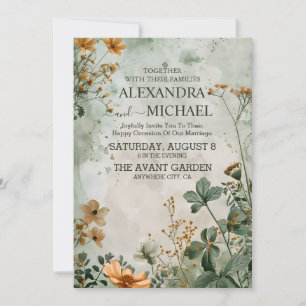 Invitation Fleurs Sauvages d'Automne Mariage Floral