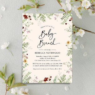 Invitation Fleurs sauvages de bébé Blush moderne Brunch bébé