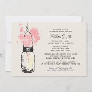 Invitation Fleurs sauvages de Fêtes des mariées et Mason Jar