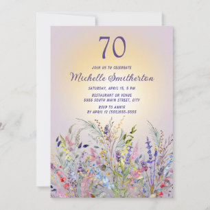 Invitation Fleurs sauvages de lavande pour les 70 ans d'une f
