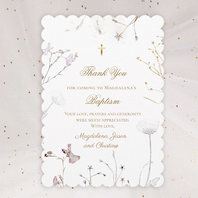 Invitation fleurs sauvages délicats merci d'être venu (Créateur téléchargé)