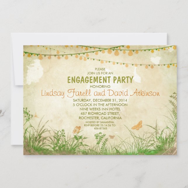 Invitation fleurs sauvages et jeux de lumières à cordes (Devant)