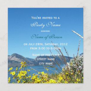 Invitation fleurs sauvages et lac toute l'invitation