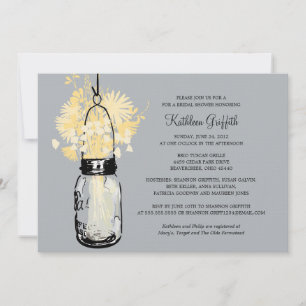 Invitation Fleurs sauvages Fêtes de l'mariée et Mason Jar