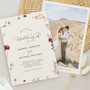 Invitation Fleurs sauvages ivoiriens Cadre et photo Mariage d