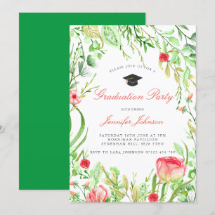 Invitation Fleurs sauvages Jardin fête de graduation