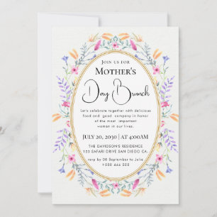Invitation Fleurs sauvages lumineuses boho chic modernes