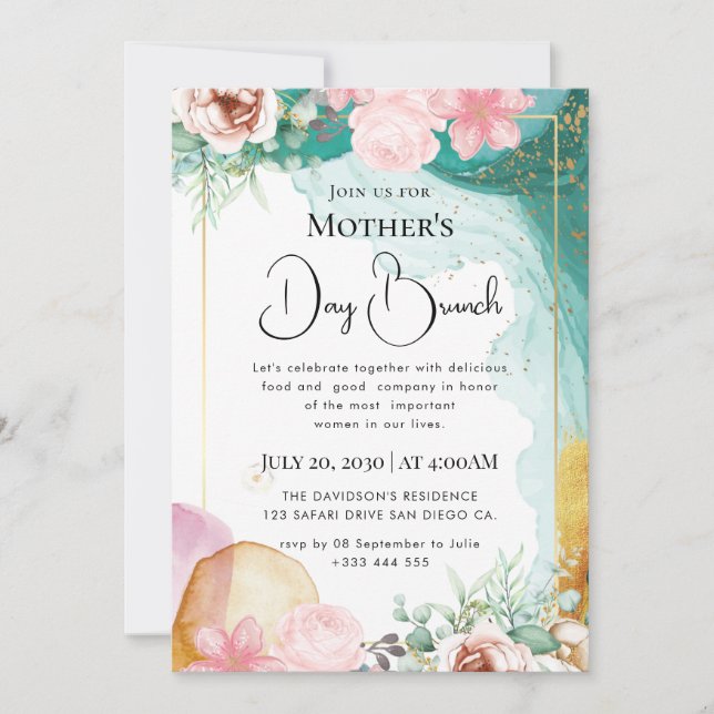 Invitation Fleurs sauvages lumineuses boho chic modernes (Devant)