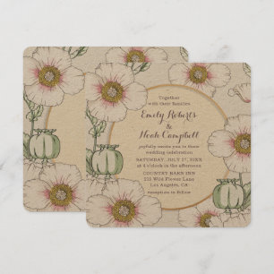 Invitation Fleurs sauvages Mariage campagnard Pastel Floral M