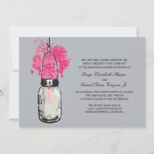 Invitation Fleurs sauvages & Mason Jar Rehearsald Diner