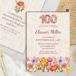 Invitation Fleurs sauvages pour le 100e anniversaire - Numéro