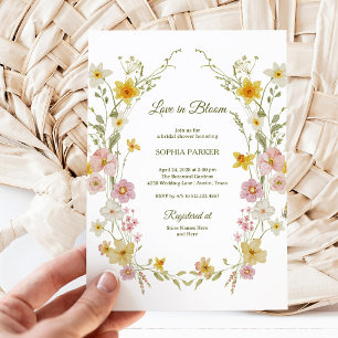 Invitation Fleurs sauvages printanières Baby shower aquarel
